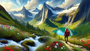 Sommer i alpene: beste stedene for natur og eventyr – tips og høydepunkter for reiser – illustration