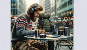 Essensielt reiseutstyr for digitale nomader: strøm, nett og produktivitet på farten – illustration
