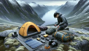 Slik holder du elektronikken trygg på friluftseventyr 13 Hiker in norwegian mountains securing electronics in dry bags and protective cases