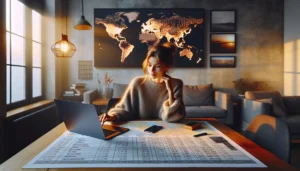 Slik finner du de beste budsjettvennlige reisemålene i europa 9 Young norwegian planning budget friendly european trip with laptop and map at home